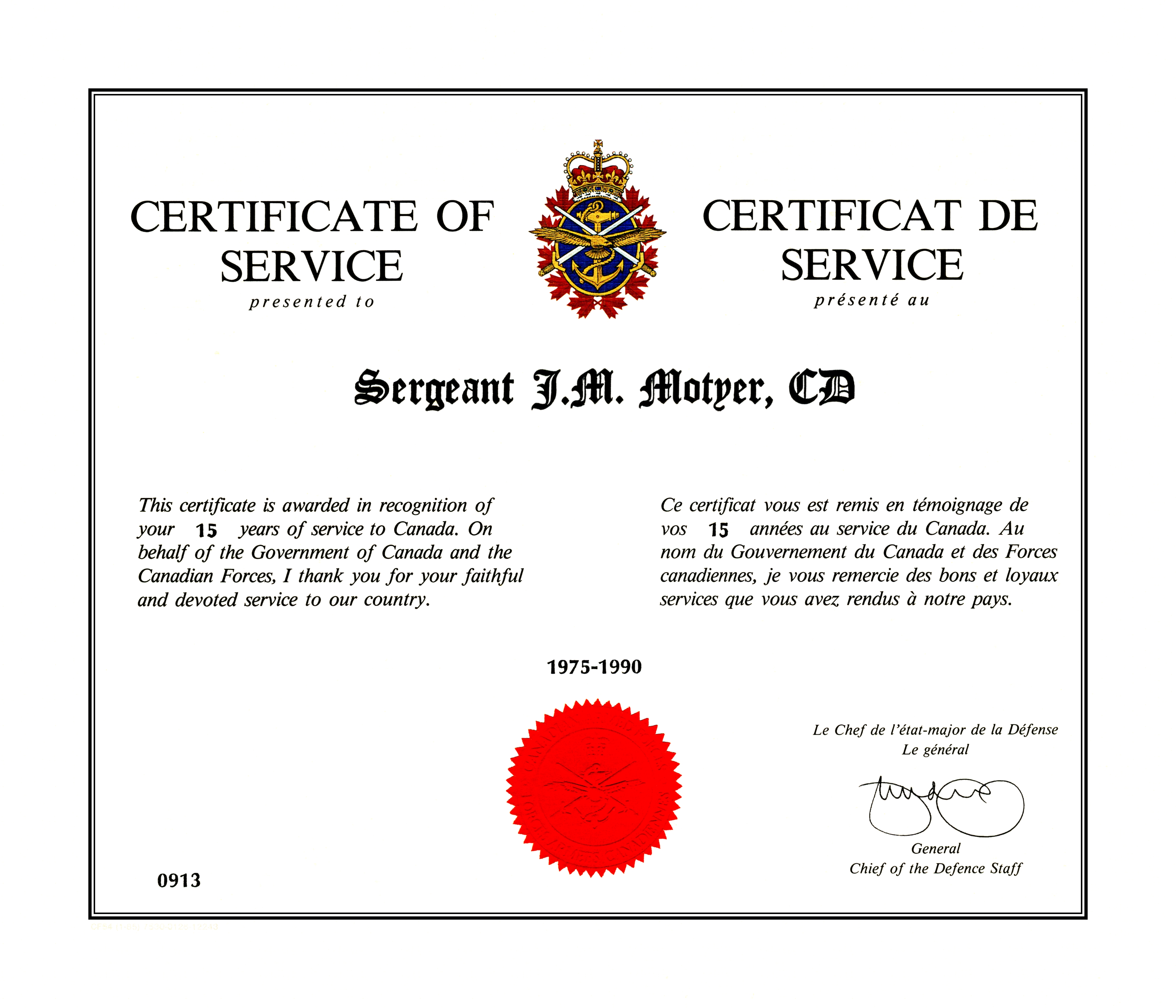 CF Certificate of Service